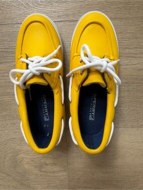 Sperry Top-Sider Boat Shoes Womens Yellow Rain Nautical Lace Up Size 6 No Box